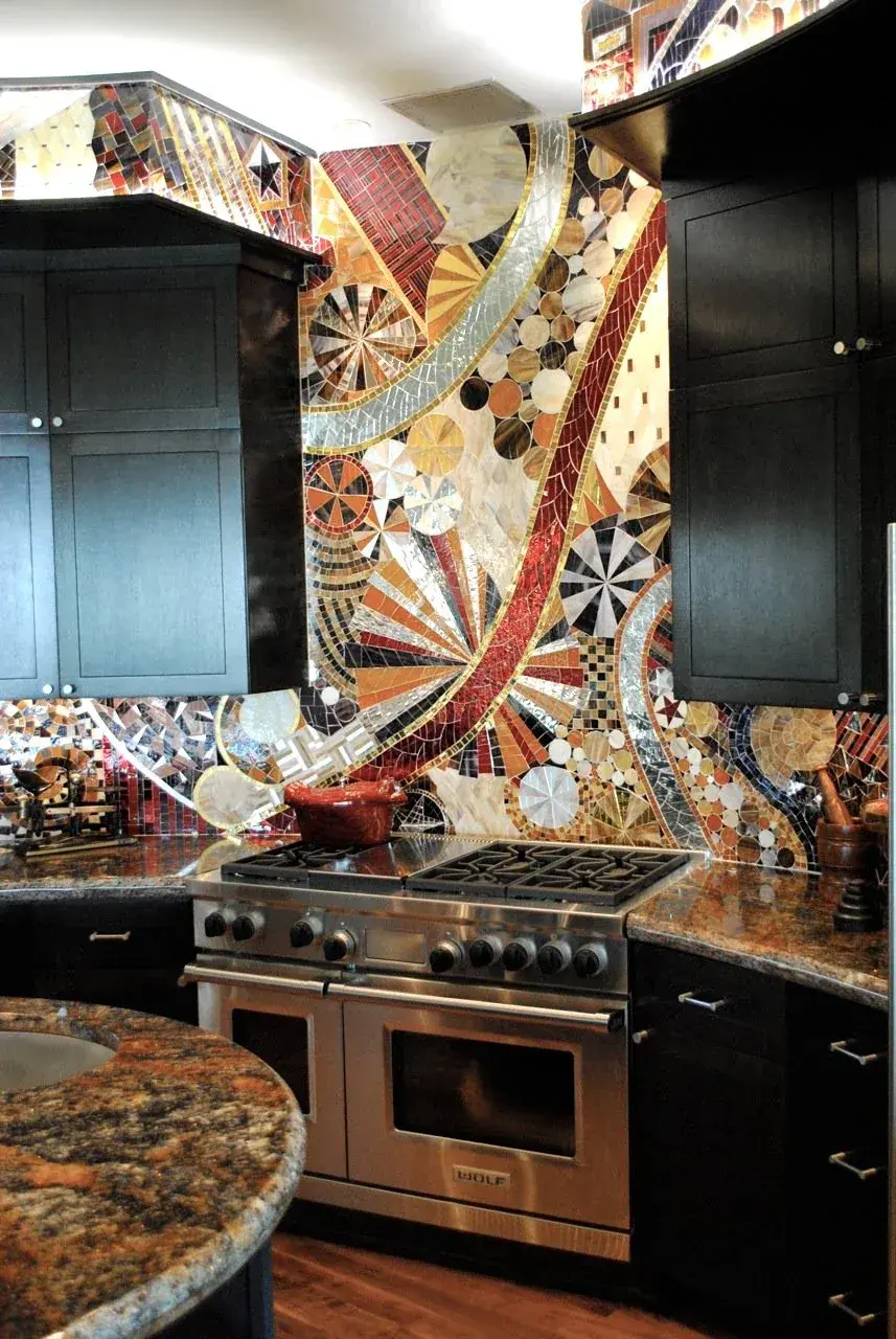 Custom mosaic wall tile, Austin