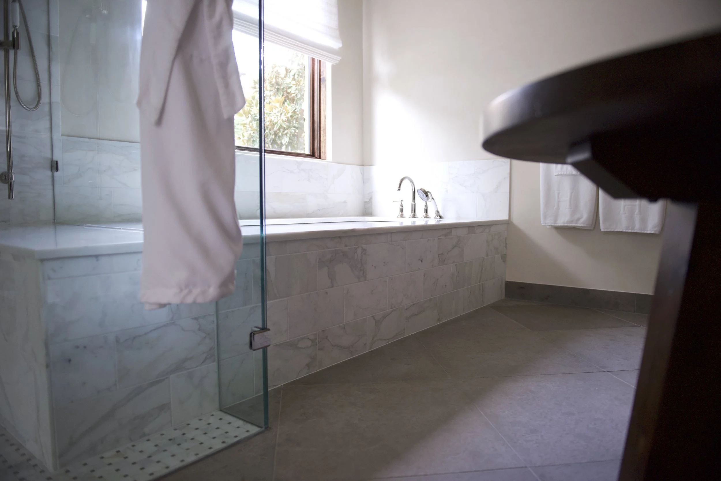 Master bath tile install, Austin