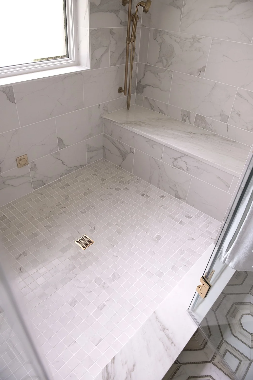 Shower bench tile, Austin